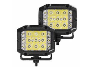 Go Rhino - Bright Series 4x3 Sideline Cube Spot Light Kit Pair Blk - 750300323SCS