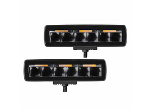 Go Rhino - Blackout Combo Series Sixline Spot Lights W/amber Accent Blk - 750600622SBS