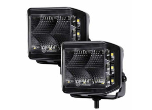 Go Rhino - Blackout Series 4x3 Cube Sideline Flood Light Kit Pair Blk - 750700321FCS