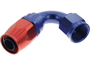 Red Horse Performance - 10 120 Degree Female Aluminum Hose End  Red&blue - 1120-10-1