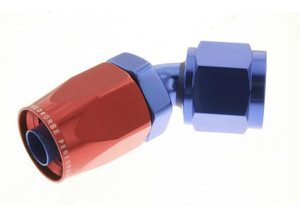 Red Horse Performance - 06 45 Degree Female Aluminum Hose End  Red&blue - 1514084