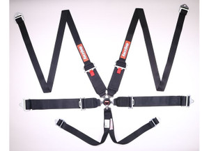 Racequip - Camlock 6 Point Hans Auto Racing Harness Set; Pulldown Lap; Sfi 16.1 Seat Belt Set; Black - 746006