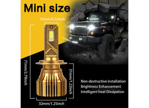 Race Sport Lighting - H3 16000lumen Led Offroad Headlight Conversion Canbus Kit - H3NOVA