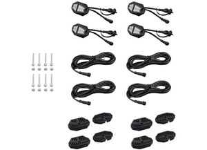 Race Sport Lighting - 4pc Rgb+w Rock Light Expansion Pack For Rsdk8 To Make 12pc Kit (daisy Chain Connections) - RSDE4