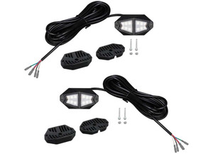 Race Sport Lighting - 2pc Rgbw Multicolor Rock Light System W/9ft Cable (interior Or Exterior Use) - RSRGBW