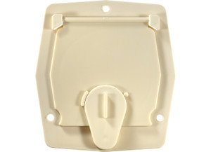 RV Designer - Basic Cable Hatch Flat Sided Col White  4.2in X 3.9in X 2in (replaceable Lid - B142