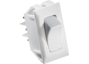 RV Designer - White Rocker Switch 10 A On/on  Spdt  Cutout .550in X 1.125in - S335