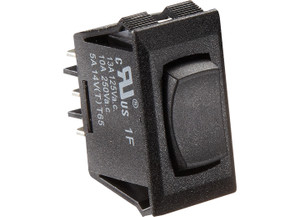 RV Designer - Black Rocker Switch 10 A Momentary On/off/momentary On  Spdt  Cutout .550in - S341