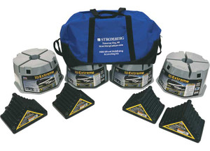 Stromberg Carlson - Fifth Wheel Leveler Kit Includes 4 Wheel Chocks And 4 Base Pad Extremes - JBP-FWKIT