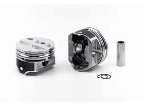 United Engine & Machine Co - 5807 Chevrolet 350 Rod 5.700 Flat Top +7cc 2v Claimer Piston Set W/coated Skirts - 9901HC.040