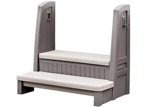 Step2 - Hot Tub Storage Steps With Handrails (dark Cedar) - 547599