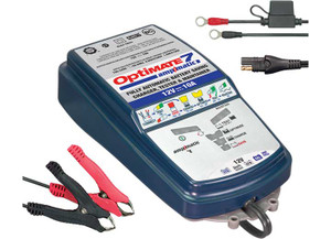 Tecmate  - Optimate 7 Ampmatic (v2) Silver 9 Step Automatic Battery Saving Charger Tester & Maintainer - TM-255V2