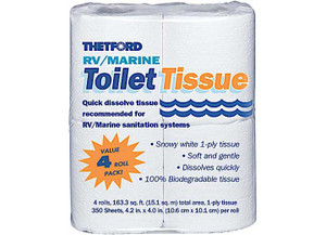 Thetford - Rv/marine Single Ply Toilet Tissue 4pk - 20804
