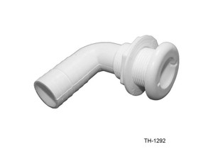 TH - 1 1/8in  90 Degree Barbed Thruhull  White - TH-1292-DP