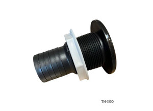 TH - 1 1/2in Barbed Straight Black Thruhull  Black - TH-1500-DP