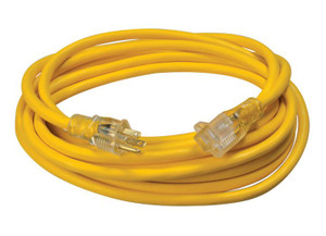 Southwire - 25ft Sjtw 12/3 Outdoor Extension Cord W/ Lighted End (yellow) - 2587SW8802
