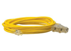 Southwire - 25ft Sjtw 12/3 Threeway Power Block W/ Lighted End (yellow) - 4187SW8802