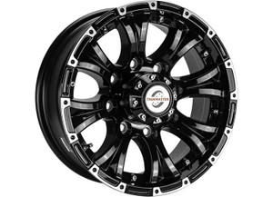 Taskmaster - Aluminum Viking 16x6 8x6.5 Black Machine Lip W/ Black Center Cap Trailer Wheel 4 - AX02665865HDBML