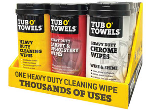 Tub O' Towels - Tub Otowels 40 Ct Counter Display 4 Ea Chrome Carpet & Upholstery And Heavy Duty Cleaning Wipes - TW40-SPC-CD-A