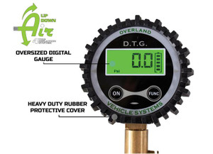 Overland Vehicle Systems - Digital Tire Gauge W/valve Kit & Storage Bag - 12010001