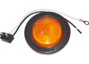 Uni-Bond Lighting - 2in Round Sealed Amber Open Grommet & Pigtail Kit - KT3205A