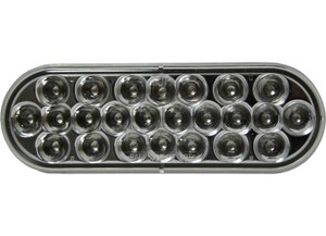 Uni-Bond Lighting - Led Oval Sttp Clear Lens Lamp Red  24diodes - LED2238C-24R