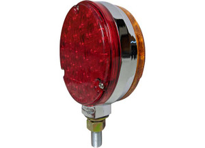 Uni-Bond Lighting - Led Round Fender Mount Red/amber Chrome Die Cast Base - LFM4102-24RA