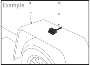 Uni-Bond Lighting - Led Fender Mount Lamp Right Hand/curb Side  Red/amber - LFMR0720RA