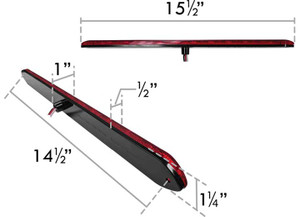 Uni-Bond Lighting - Led 15in Stt Slim Line Light Bar Red  11diodes - LLB1015S-11R
