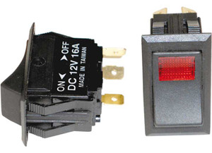 Uni-Bond Lighting - Onoff Rocker Black Switch W/ Amber Pilot Light 12v 3 Blades - SR105