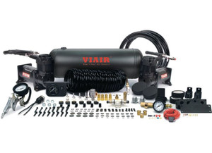 Viair Corporation - Dual Stealth Black 400c Onboard Air System (4.55 Cfm · 150 Psi · 60 Amp ·12v ·2.0 Gal. Tank) - 20016