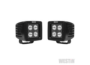 Westin Automotive - Hyperq Bforce Led Auxiliary Light 3.2in X 3.0in Spot W/5w Cree  Black  Harness & Brackets Incl - 09-12205A-PR