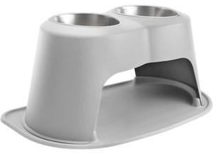 WeatherTech - Pet Feeding System Double High 96 Oz 14in Stainless Bowl Light Grey - DHC9614LGLG