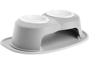 WeatherTech - Pet Feeding System Double High 32 Oz 6in Poly Bowl Light Grey - PDHC3206LGLG
