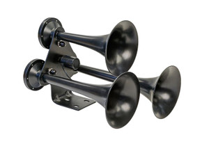 Wolo - Midnight Express 3 Semigloss Black Metal Trumpets Train Horn Sound 152 Dbs(requires On Board Air) - 887