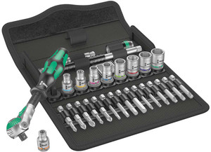 Wera Tools - 8100 Sa 9 Zyklop Speed Ratchet Set 1/4in Drive Imperial 28 Pcs - 5004019001