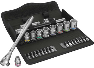 Wera Tools - 8100 Sb 8 Zyklop Metal Ratchet Set W/ Switch Lever 3/8in Drive Metric 29 Pcs - 5004048001