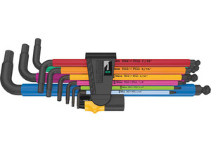 Wera Tools - 950/9 Hexplus Multicolour Imperial 2 Lkey Set Imperial Blacklaser 9 Pcs - 5022640001