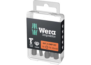 Wera Tools - 867/4 Imp Dc Torx Diy Impaktor Bits Tx 20 X 50 Mm 5 Pcs - 5057664001