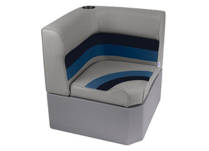Wise - Wise 8wd133 Deluxe Series Corner Section Cushion Set   Grey /  Navy / Blue - 8WD133-1011