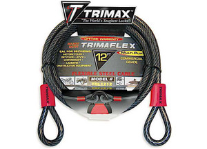 Trimax Locks - Trimaflex Dual Loop Multiuse Cable 12ft L X 12mm - TDL1212