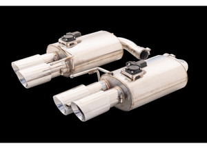 X-Force Exhaust - 18c Mustang Gt Twin 3in Ss Axleback Exhaust Sys W/ Oval Varex Mufflers/quad Ti - ES-FM18-VMK-ABS