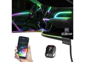 XK Glow - Xkmax 2x30in + 4x43in Fiber Optic Interior Ambient Light Strip App Control Kit - MX-FO-PRO