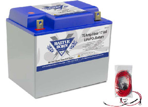 Battle Born Batteries - 75ah 12v Group 24 Lifepo4 Heated Battery Kit - BB1275H-1KIT
