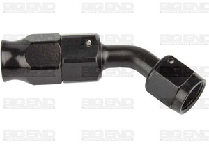Big End Performance - Ptfe Alum Black Hose End 6an 45 Degree - 23642