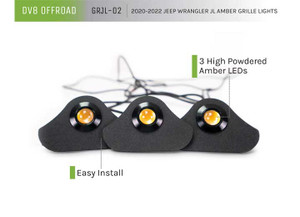 DV8 Offroad - Grjl02 2018+ Wrangler Jl Front Grill Amber Accent Lights - GRJL-02