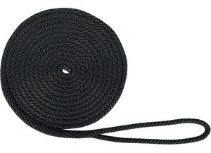 Extreme Max - Boattector Solid Braid Mfp Dock Line 1/2in X 20ft Black - 3006.2015