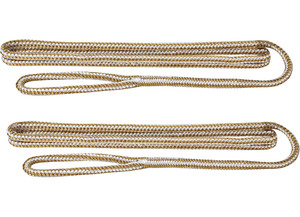Extreme Max - Boattector Premium Double Braid Nylon Fender Line 3/8in X 6ft White & Gold(value Pack Of 2) - 3006.2165