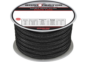 Extreme Max - Boattector Double Braid Nylon Dock Line 3/4in X 50ft Black - 3006.2315