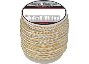 Extreme Max - Boattector Double Braid Nylon Dock Line 3/4in X 30ft White & Gold - 3006.2321
